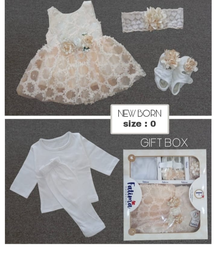 Baby Girl Fancy Frok  - New Born - Gift Set  -  GFF06
