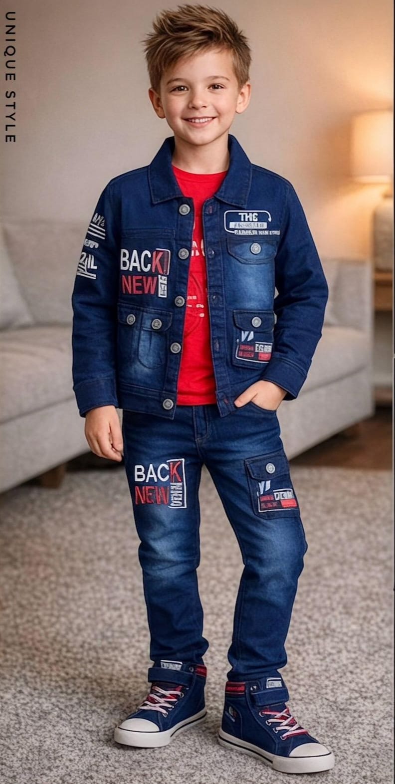 Baby Boy Dress - 3 pcs  - Jeans  - BBD29