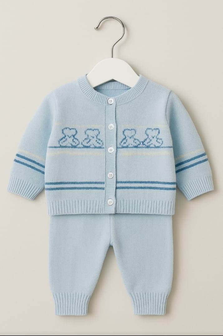Baby Boy Winter Dress - Sweater  Suit - Sky -  BBW32