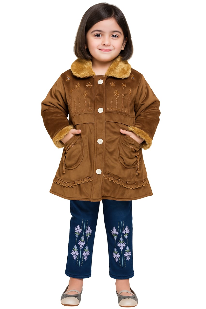 Baby Girl Winter Dress - Brawn  - BGW12