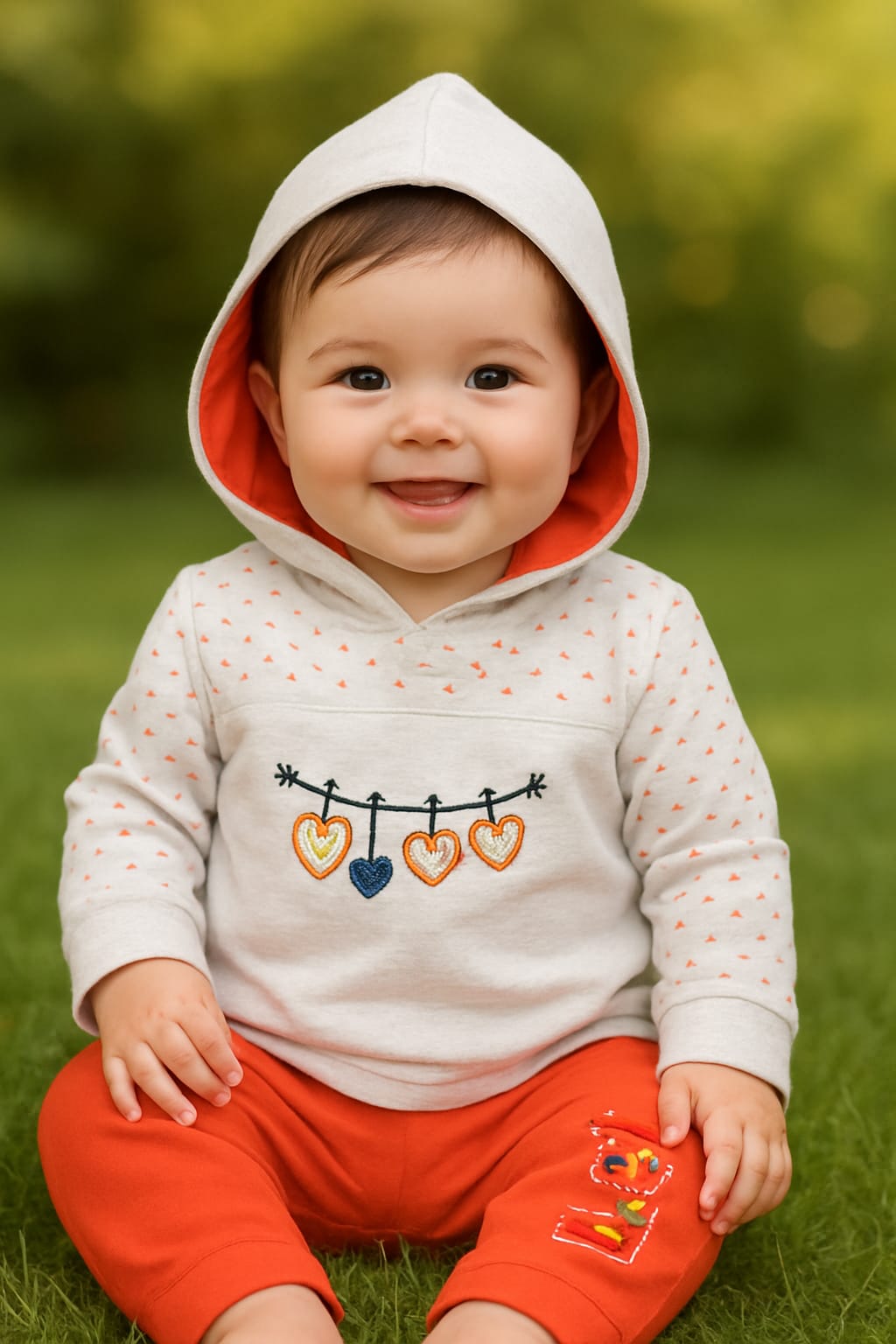 Baby Girl Winter Dress -  Hearts - BGW05