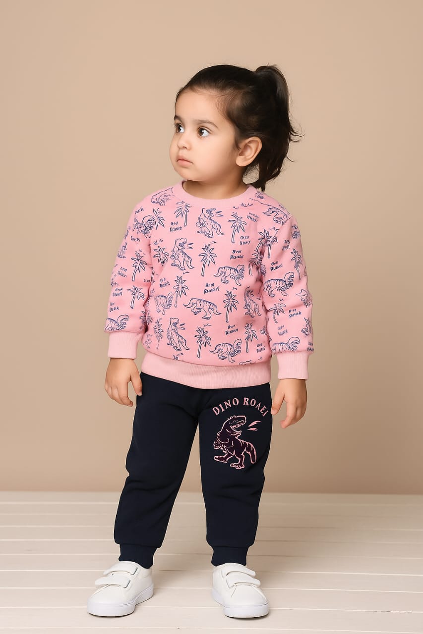 Baby Girl Winter Dress -   Track Suit - Dino  - BGW20