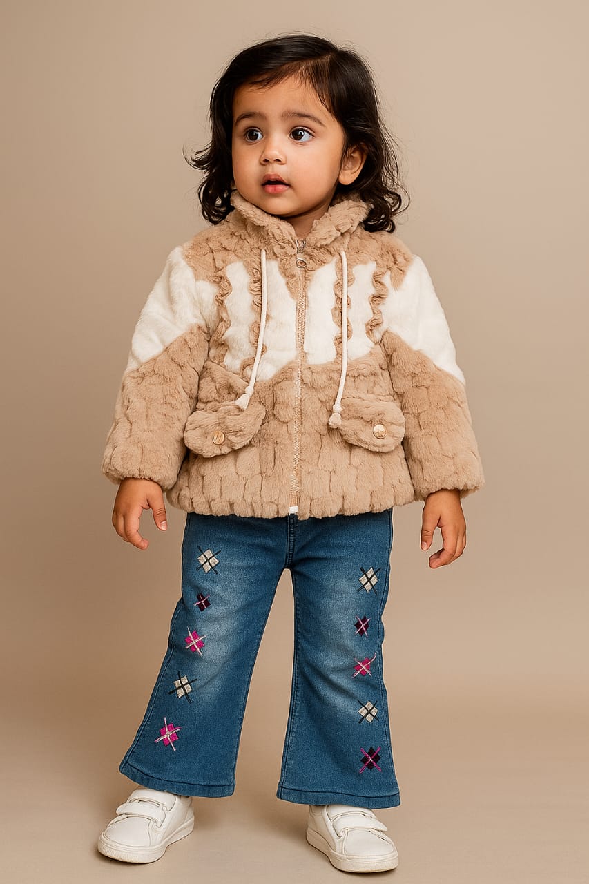 Baby Girl Winter Dress - Skin  - BGW21