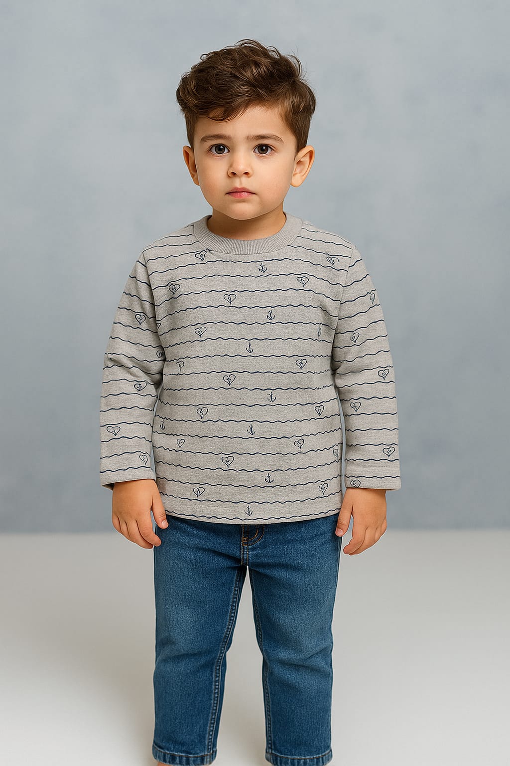 Boy  Shirts Winter  - Grey   - BS02