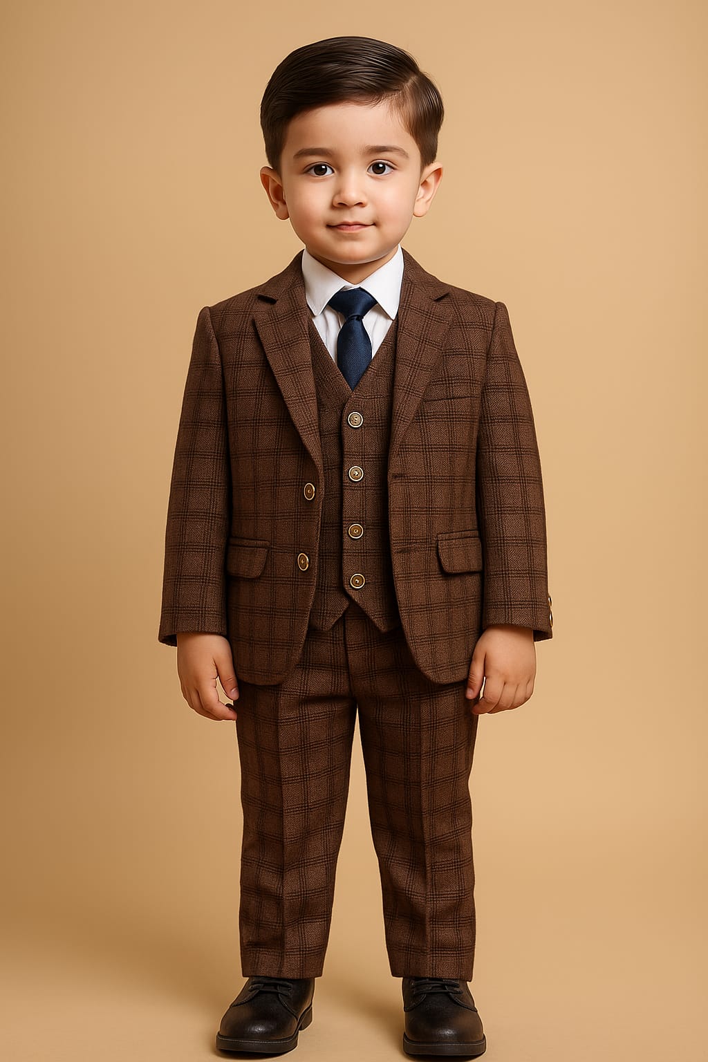 Boys Coat Pant - Brown - BCP03
