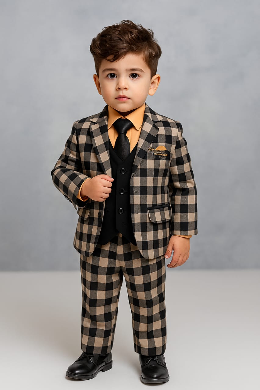 Boys Coat Pant - Check - BCP05
