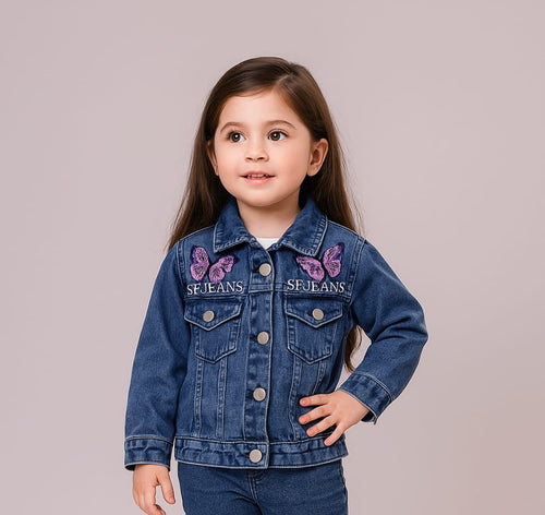Girls Jeans Jackets - Butterfly - KJ03