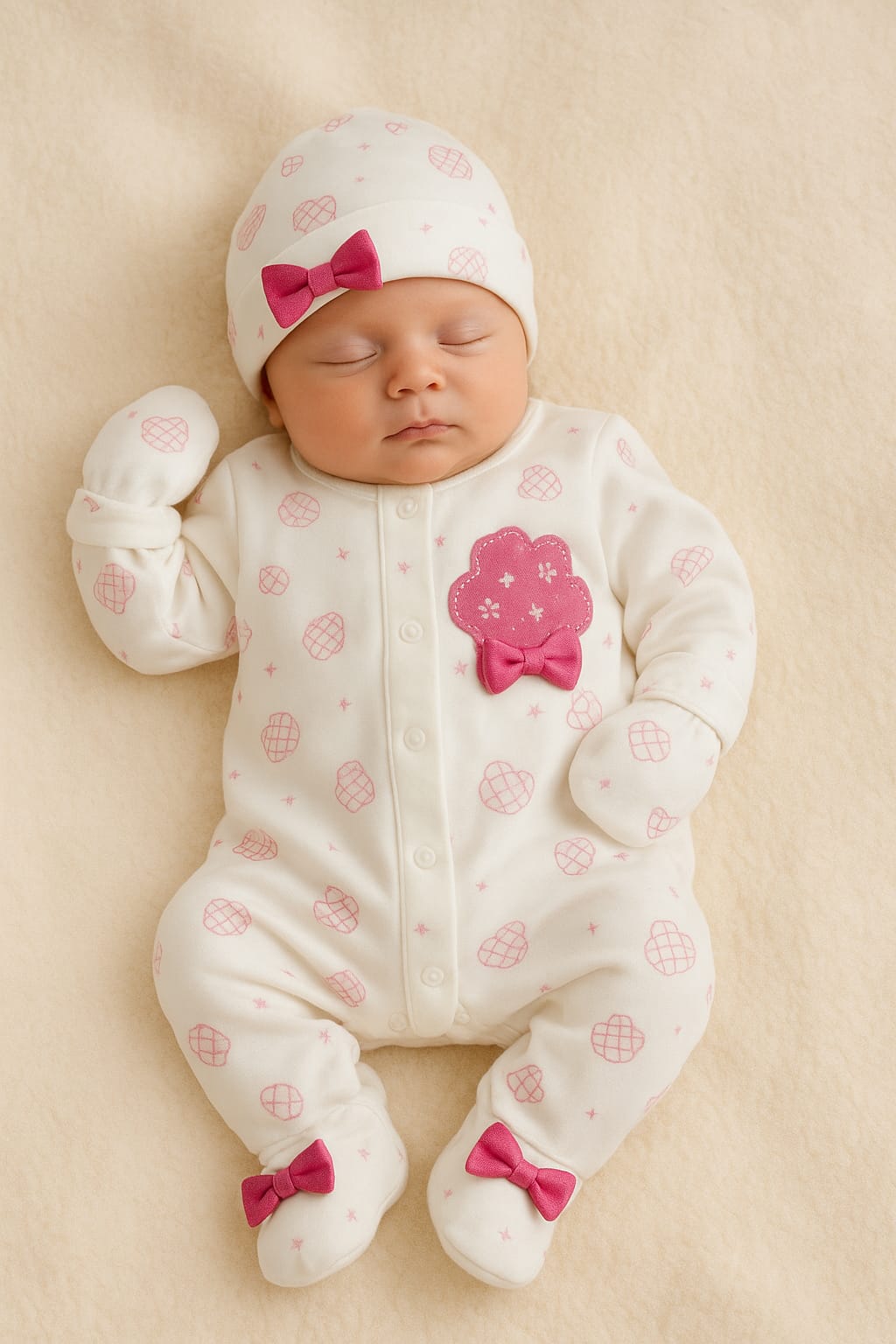 Kids Winter Romper -  Bow  - KR12