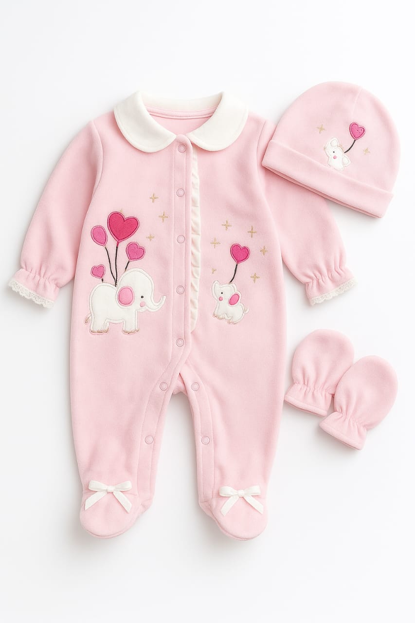 Kids Winter Romper - Hearts  - KR11