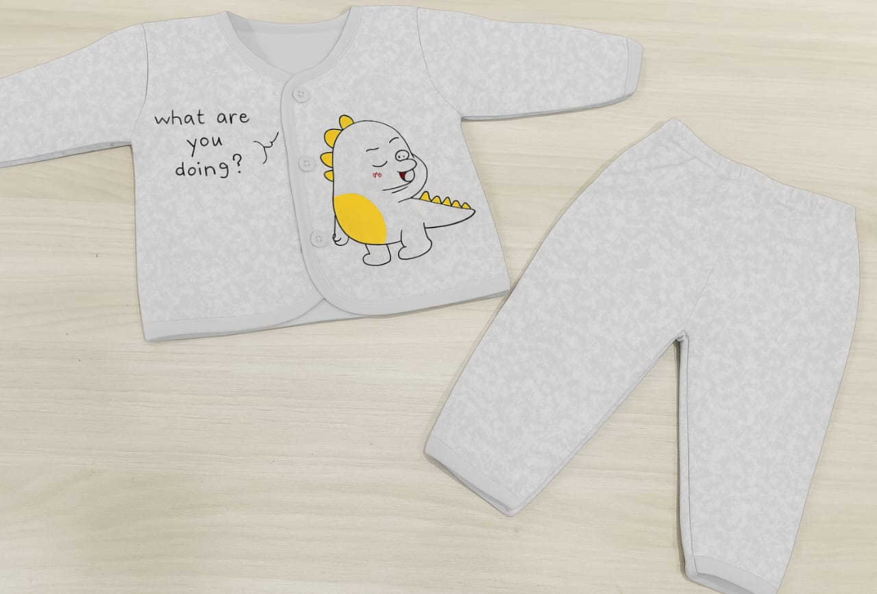 New Born Baby Dress - DINO - 2pcs - NBD08