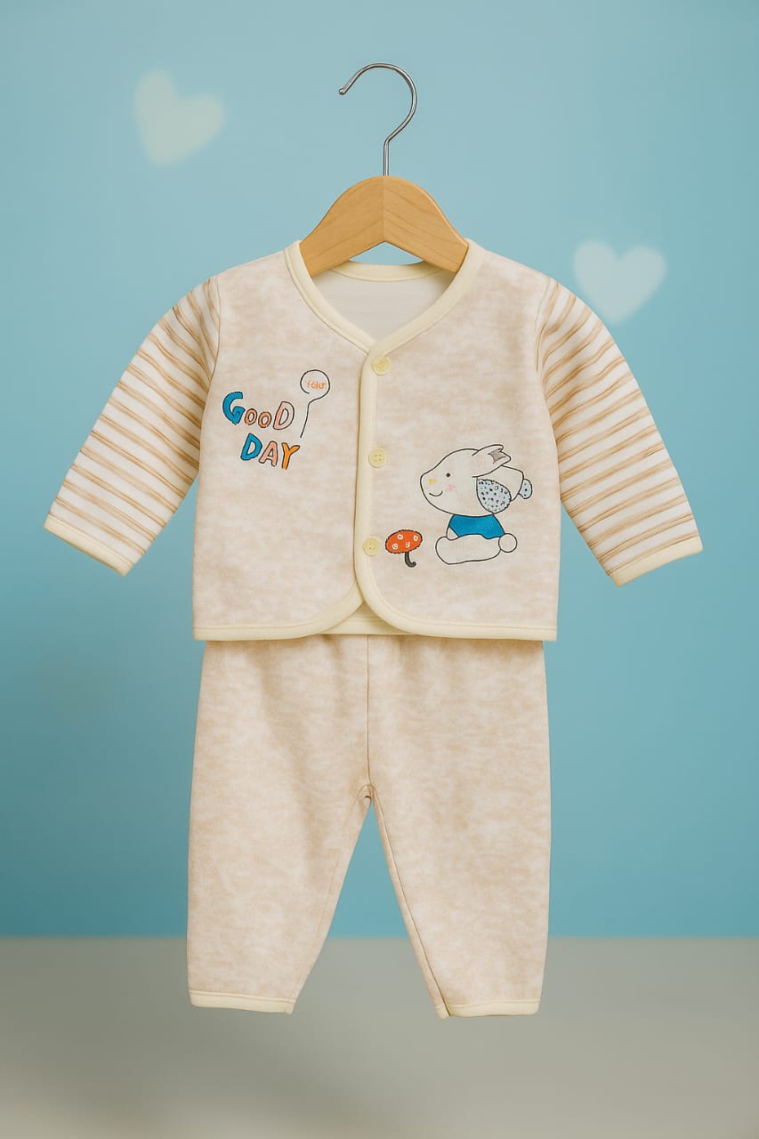 New Born Baby Dress - Mashroom - 2pcs - NBD10