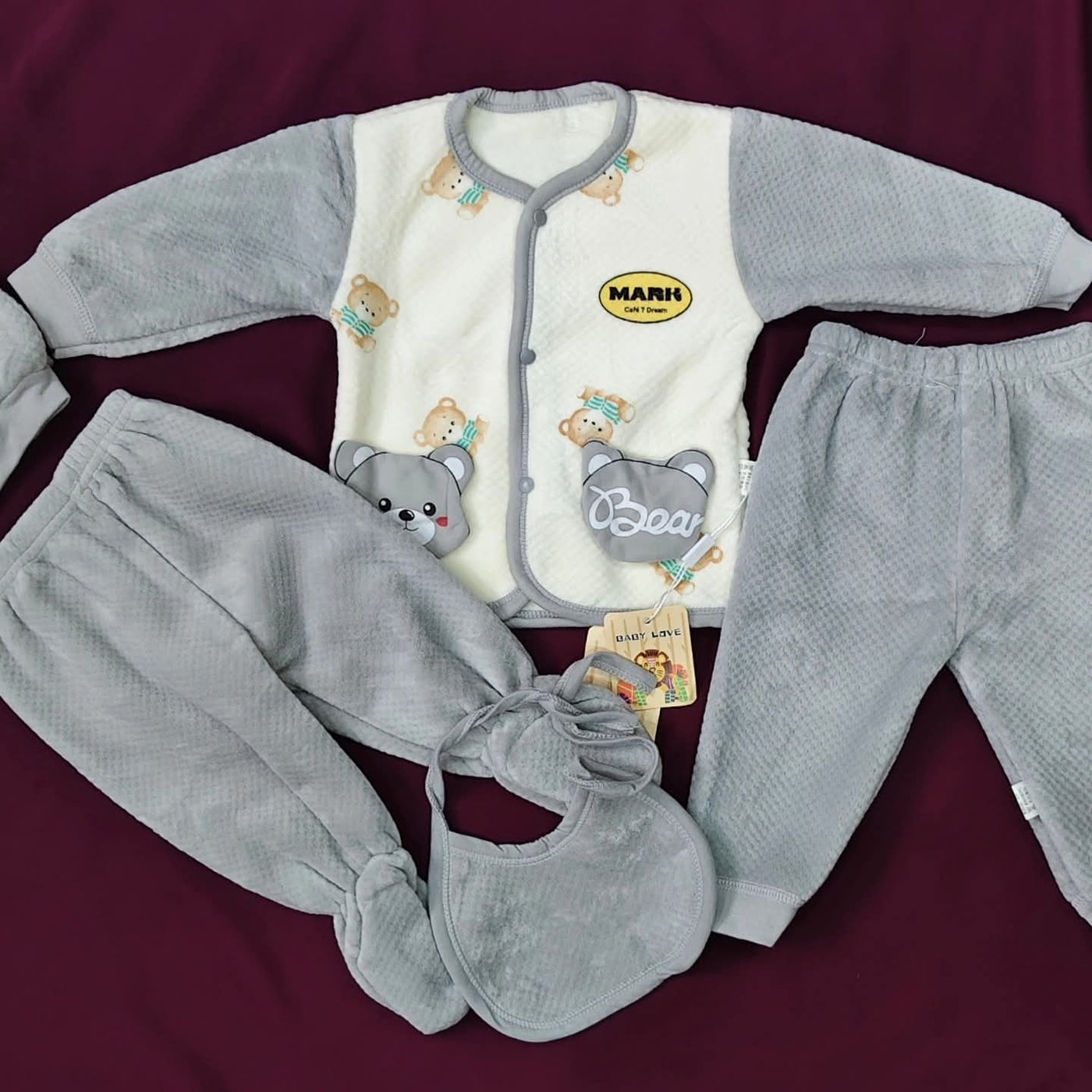 New Born Baby Winter  Dress - Bear - 5  Pcs - NBD16