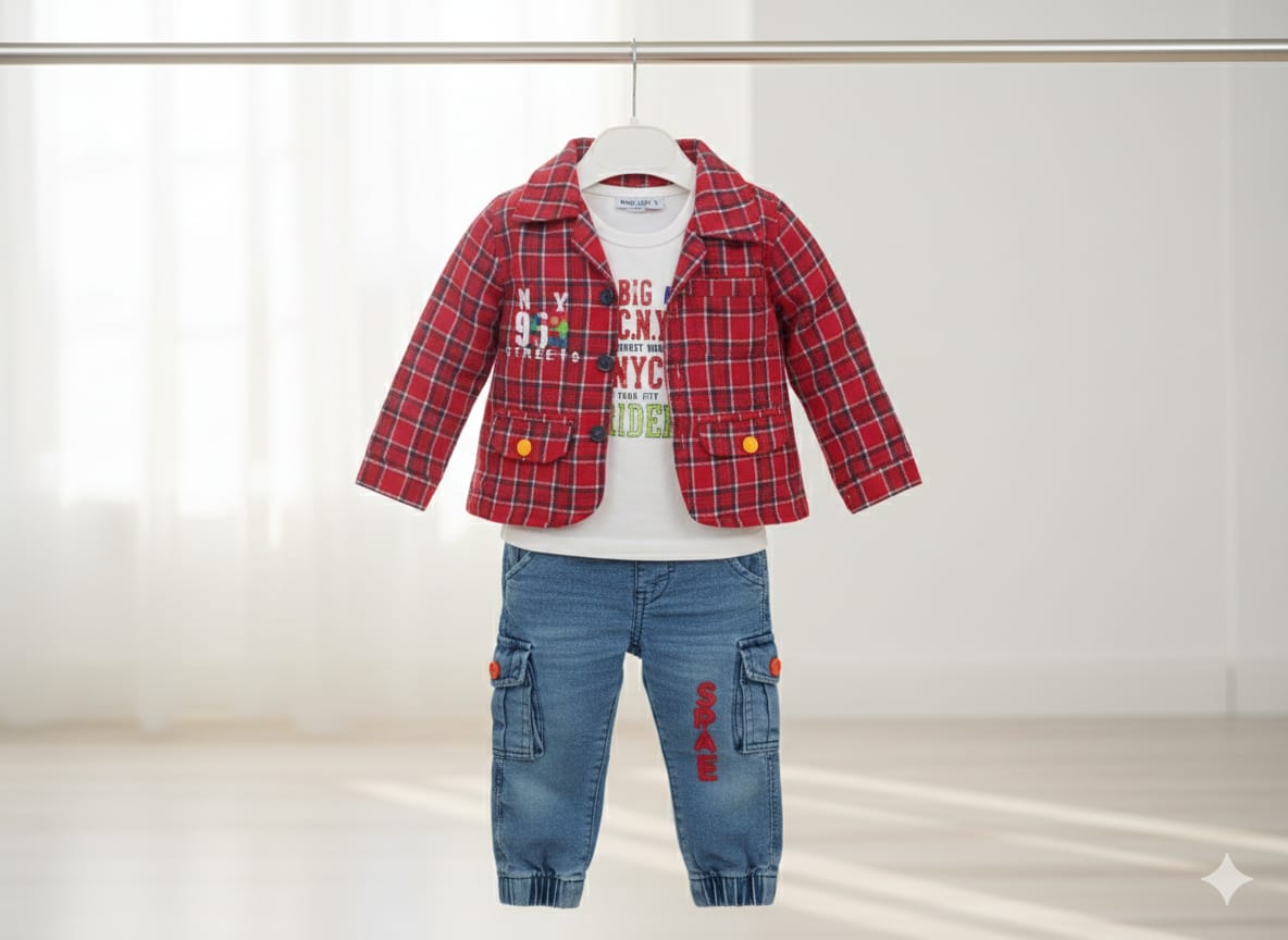 Baby Boy Winter Dress -  Coat - 3 Pcs  -  BBW35