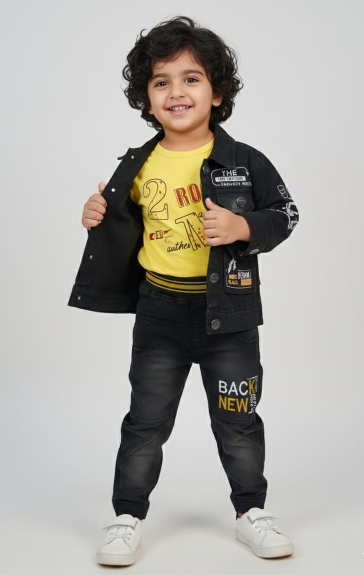 Baby Boy Dress - 3 pcs  - Jeans  - BBD30