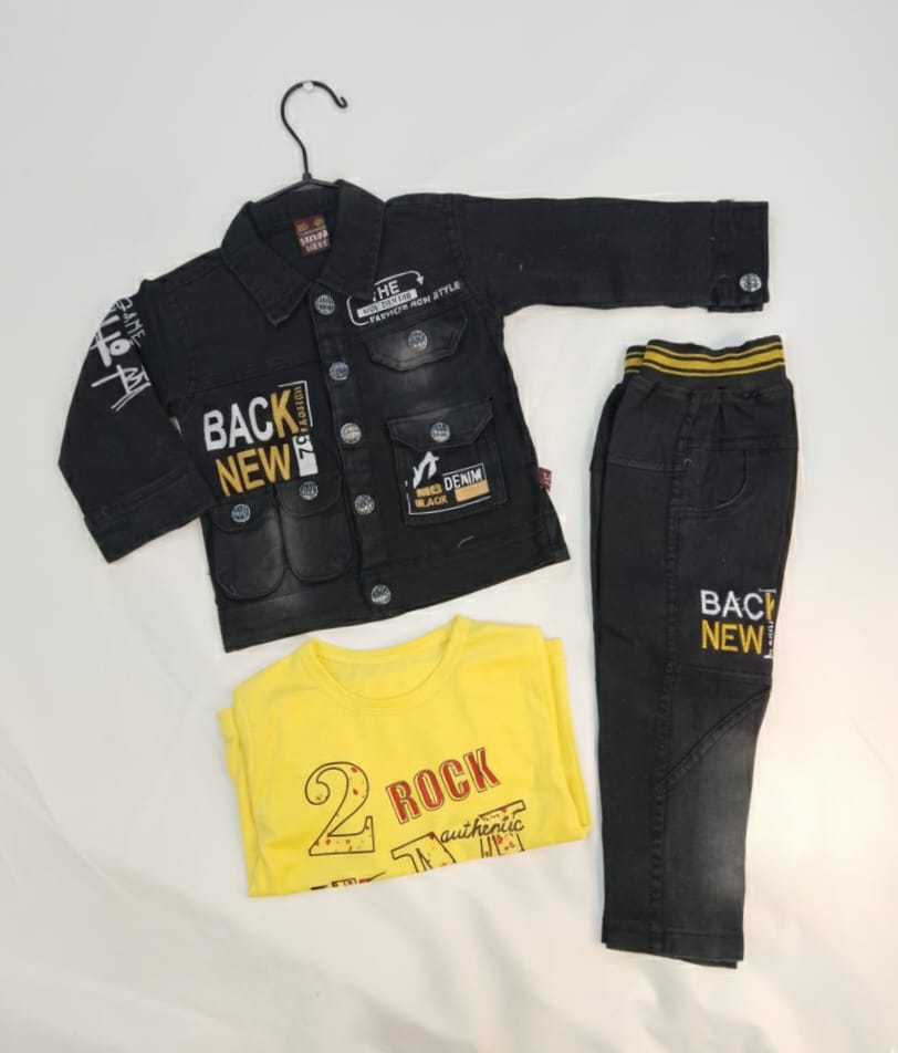 Baby Boy Dress - 3 pcs  - Jeans  - BBD30